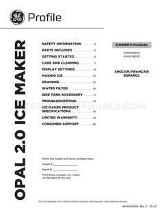 GE XPIOX3BCBT Owner's Manual
