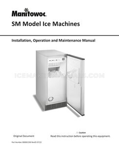 Manitowoc SM50A Installation, Operation and Maintenance