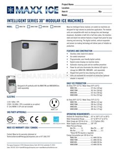 Maxx Ice MIM500NH Specifications Sheet