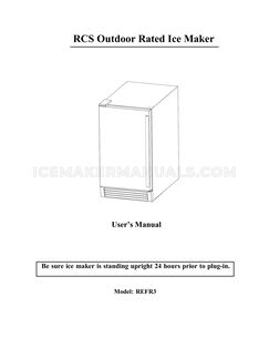 RCS REFR3 Owner's Manual