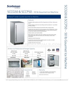 Scotsman SCCG50MB-1SU Spec Sheet