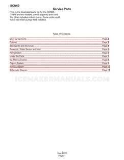 Scotsman SCN60GA-1SS Parts List
