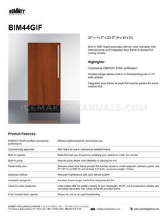 Summit BIM44GIFRHD Spec Sheet