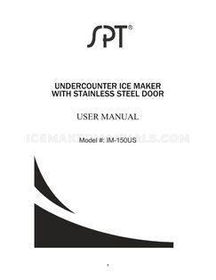 Sunpentown IM150USA User Manual