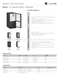 U-Line UBI1215B00B Specifications