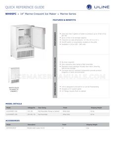 U-Line ULNWH95FC20A Specification Sheet